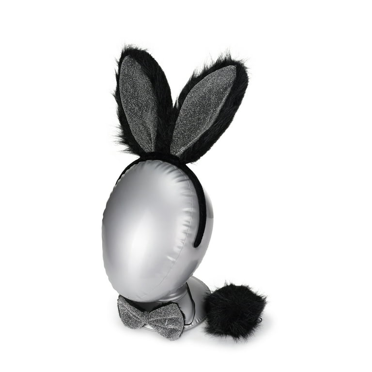 Black Bunny Kit, 3pc, Halloween Costume Accessory for Adults, by Way to Celebrate