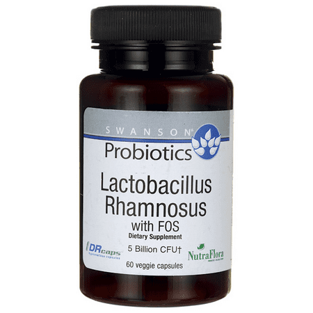 Swanson Lactobacillus Rhamnosus with Fos 5 Billion Cfu 60 Veg (Best Probiotic Without Fos)