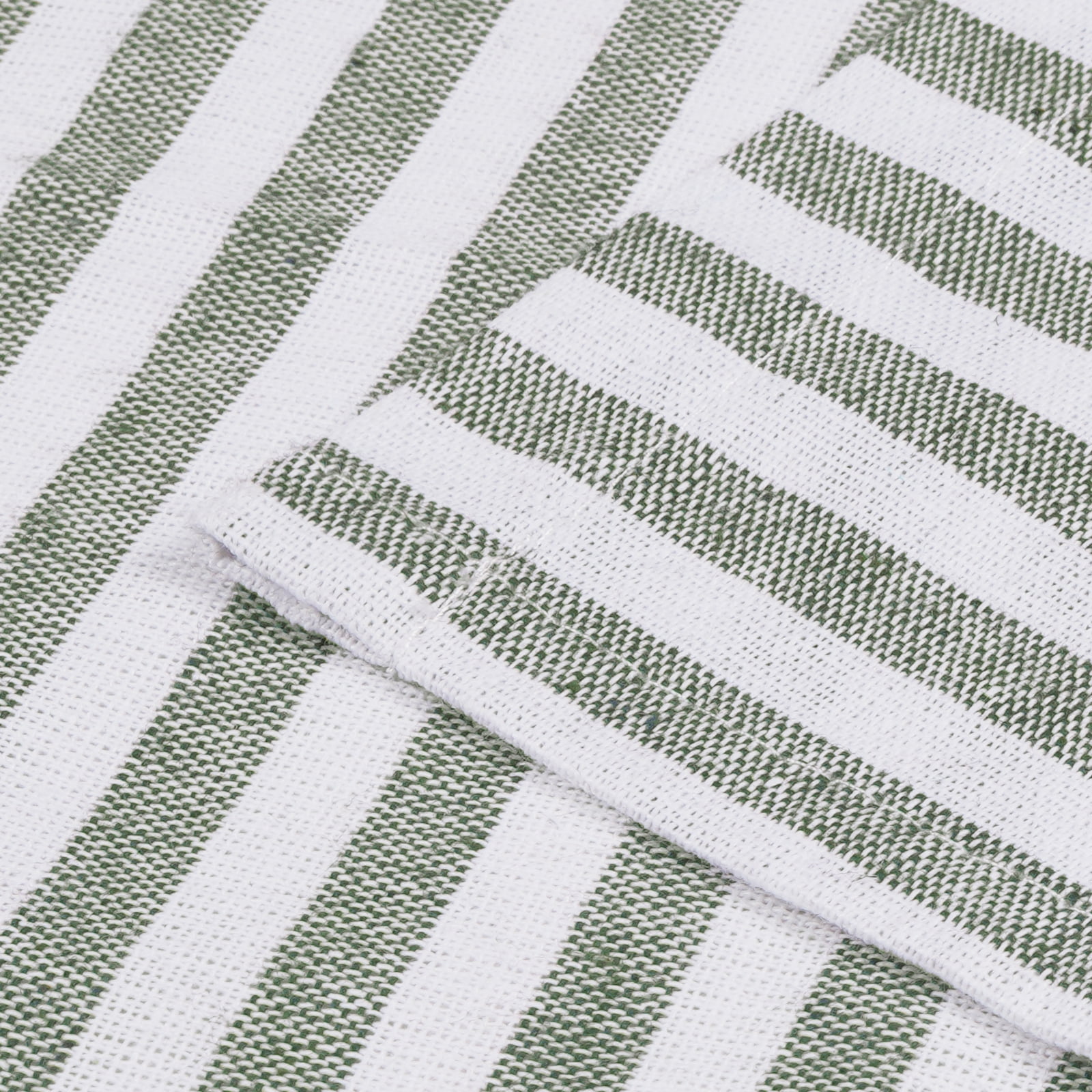 Alishomtll Farmhouse Curtains Sage Green Stripe Cotton Linen Button Boho Rustic Rod Pocket Back Tab Window Drapes for Living Room ,52 x 84 Inch, 2 Panels