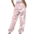 thumbnail image 3 of Ladies Sweatpants Pants Printed Workout Sweatpants with Pockets Wide Leg Cargo Trousers Baggy Jogging Joggers Casual Lounge Active Pants High Waisted Tracksuit Bottoms, 3 of 4