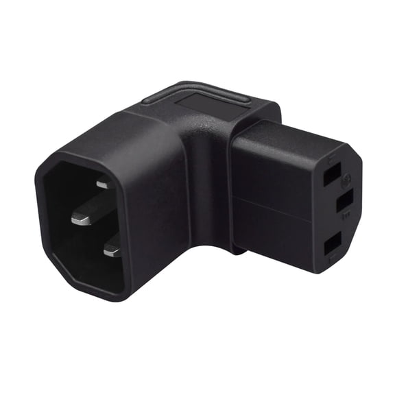 C14 to C13 Adapter 90 Degree IEC320 Male C14 to Female C13 Up/Down Angled Power Extension Adapter Power Cord Adapter