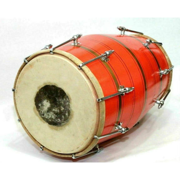 Dholak Naad Indian Handmade Wooden Dholak/Dholki Musical Instrument Drum Nuts N Bolt