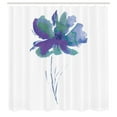 thumbnail image 2 of Ambesonne Watercolor Flower Shower Curtain, Poppy Flower Art, 69"Wx75"L, Ceil Blue, 2 of 4