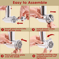 thumbnail image 4 of Metal Food Grinder Attachments with Easy-slide mat for Kitchenaid Stand Mixers, Meat Grinder and Sausage Stuffer Kit, Durable Metal Design, Silver (Machine/Mixer Not Included), 4 of 10