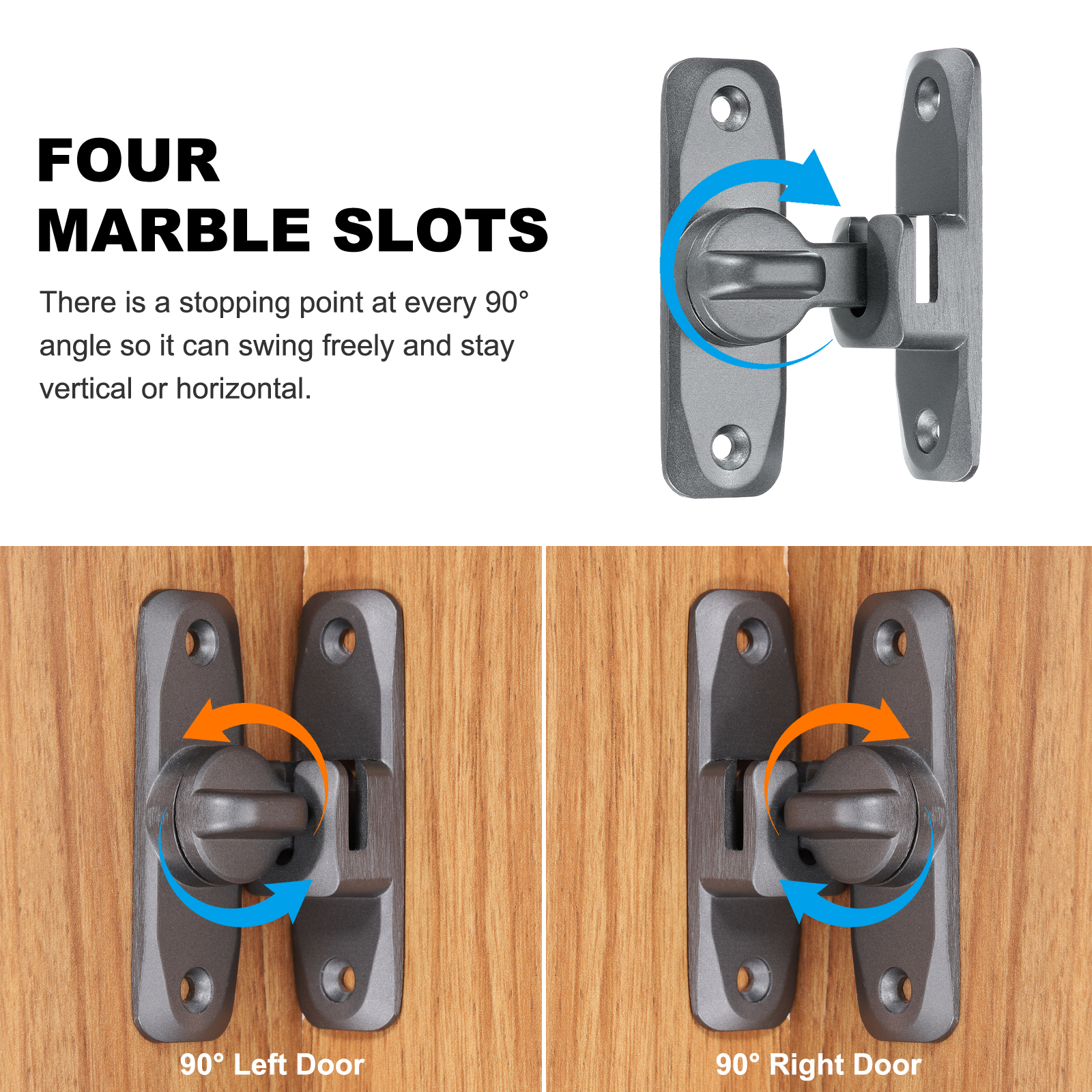 Uxcell Gate Latches Hardware Barn Door Latches 90/180 Degree Small Flip Black 2 Pack