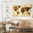 thumbnail image 4 of Elephant Stock Rustic World Map Wall Art - Horizontal Multi Panel Canvas - Living Room Wall Decor - Map Multi Panel - Beige And Brown Decor - 33" x 20", 4 of 4