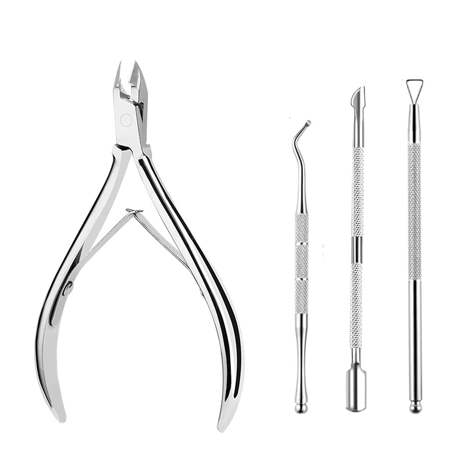 4 Pcs Professional Cuticle Nippers Set, Cuticle Nippers Stainless Steel