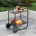 thumbnail image 3 of Outsunny Chariot de Grill avec Rangement, Chariot à Barre Roulante à 2 Niveaux sur Roues, Noir, 3 of 10