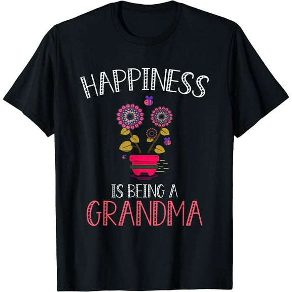 Happiness Is Being Grandma Grandma T-Shirt Black 2X-Large