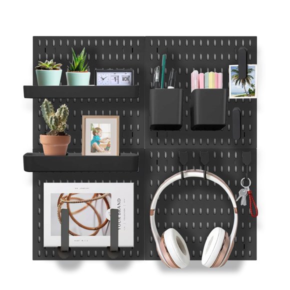 Organizador de pared con tablero perforado EVDBOBO Elevate Gaming Office, negro