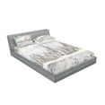 thumbnail image 2 of Ambesonne Winter Fitted Sheet & Pillow Sham Set, Wooden Surface Image, Full, Green White Beige, 2 of 2