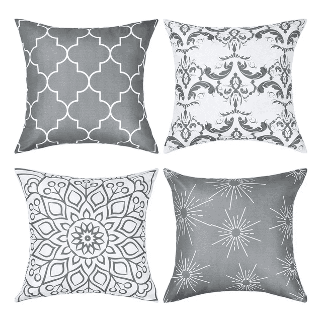 Funda Para Cojines Decorativos Sala Sofá 45 X 45 Cm 4 Piezas Xtellar blanco