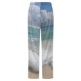 thumbnail image 6 of Beach Waves Tranquility Winter Female Pants Flannel High Waist Women Pants Lady Warm Straight Leg Plush Trousers, 6 of 7
