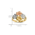 thumbnail image 4 of 14K Two-Tone Gold Ring Band Themed Open Back Diamond-cut, 4 of 4