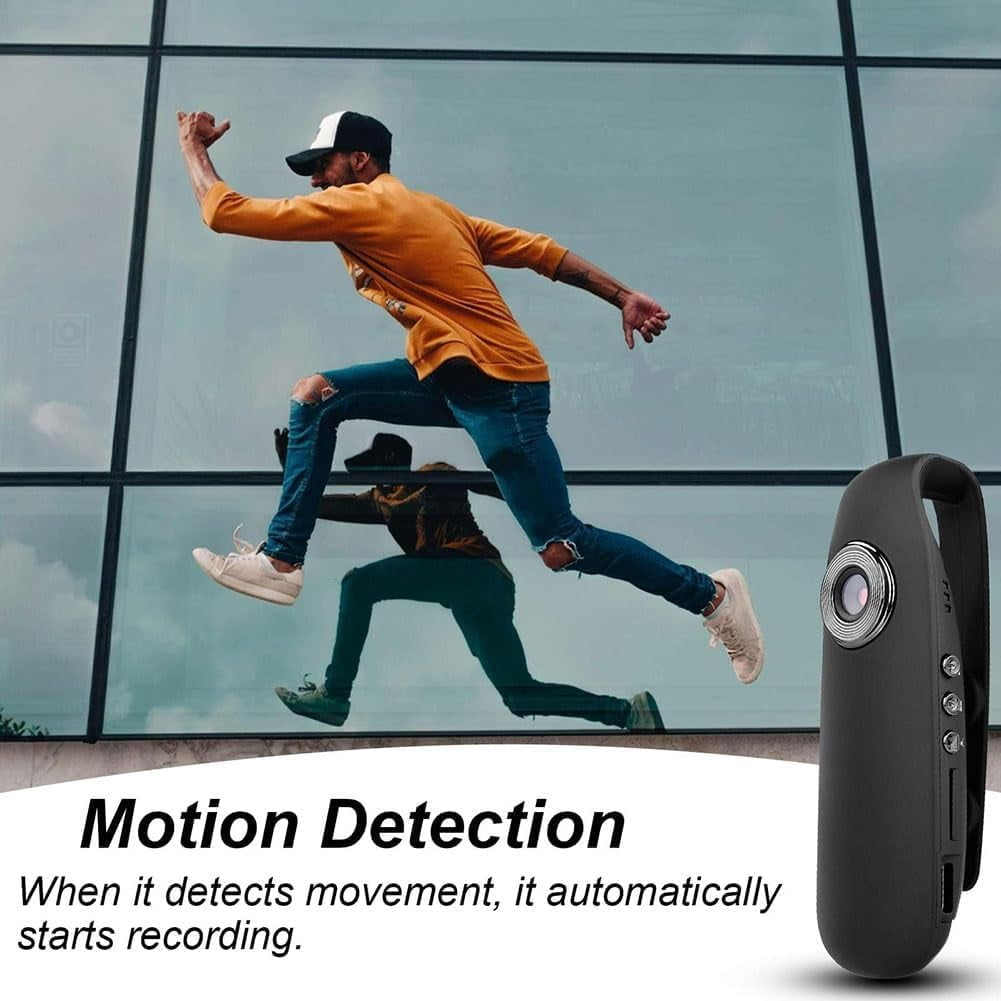 1080P Full HD Compact Mini Camera Security, Wearable Video Recording Body Worn Camera, Portable Camera with Night Vision and Smart Recor (Black)