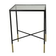 thumbnail image 3 of Kellie Plant Stand Table Set of 2, Black Metal with Clear Glass Tops, 3 of 5