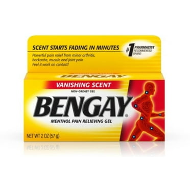 BENGAY Menthol Pain Relieving Gel Vanishing Scent 2 oz (4-pack)