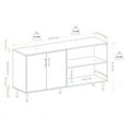 thumbnail image 4 of Hampton 58" Bookmatch Asymmetrical TV Stand in Ash Brown Bookmatch/Solid White, 4 of 5