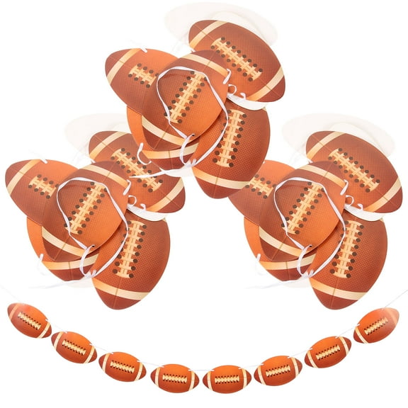 4 Pcs Football Banner Decoration Theme Bunting Rugby Party Decorations for Game Day Supplies