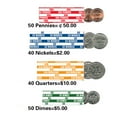 thumbnail image 7 of Opvise 100Pcs Coin Wrapper Assorted Flat Coin Rolls Wrappers Kraft Paper 4 Colors Penny Nickel Dime Quarter Coin Rolls, 7 of 7