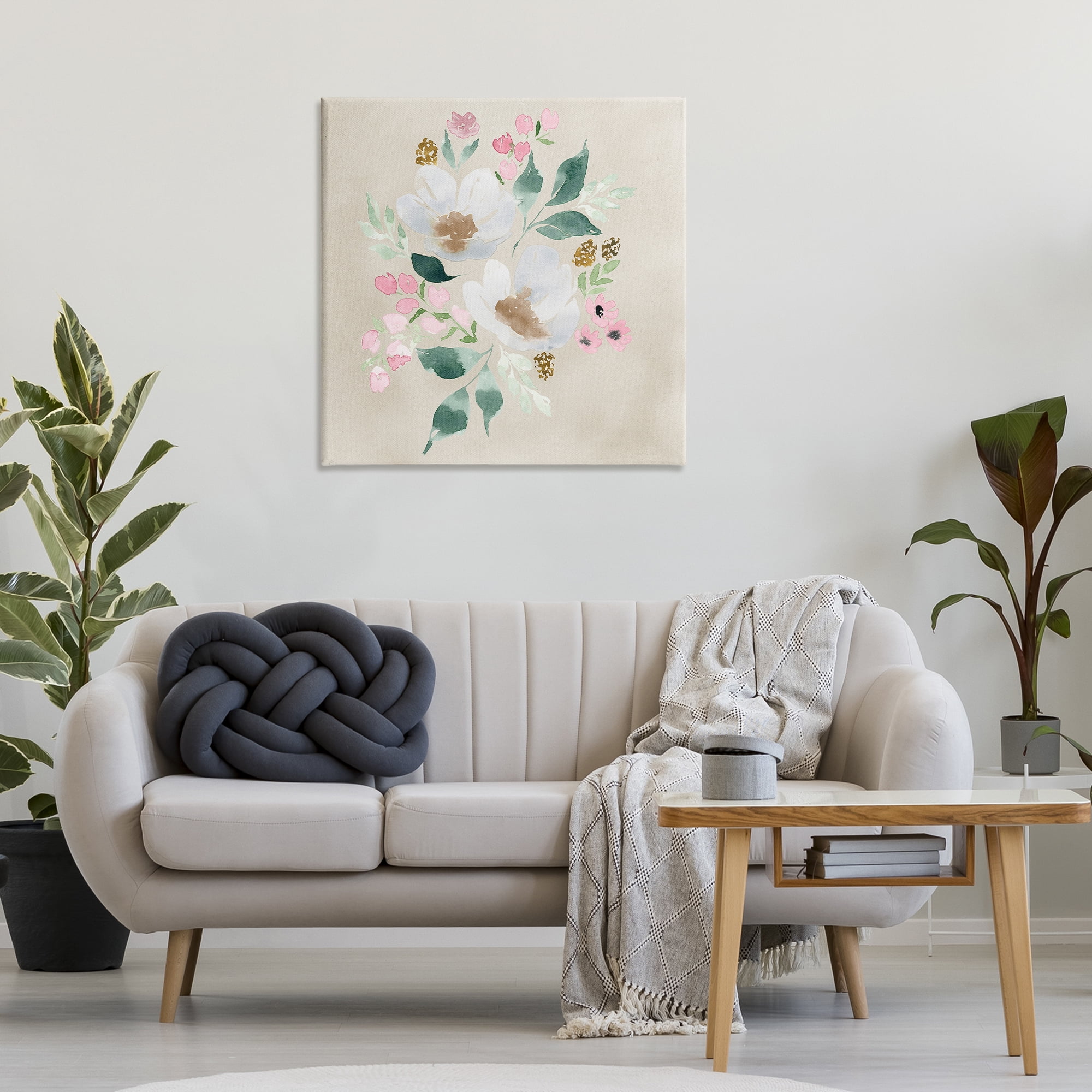 Stupell Industries Neutral Floral Beauty Botanical & Floral Painting Gallery Wrapped Canvas Art Print Wall Art, 30 x 30
