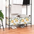 thumbnail image 3 of Yayeee Foldable Storage Basket for Shelves with Handles Set of 2 Waterproof Cloth Bins, White Watercolor Oranges, 3 of 7