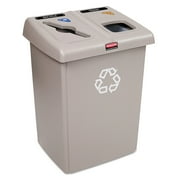 Rubbermaid Commercial Glutton Recycling Station, Two-Stream, 46 gal, Beige by RUBBERMAID COMMERCIAL PROD.