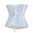 thumbnail image 5 of FALEXO Women's Waist Training Satin Corsets Underbust Corset 12 Plastic Boned Lace Up Corset Plus Size Slimming Corselet Body Shaper, 5 of 5