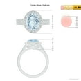 thumbnail image 5 of ANGARA Natural Oval 2.2 ct Aquamarine Split Shank Halo Ring with Diamonds in 14K White Gold for Women (Size-10x8mm) | March Birthstone, Anniversary, Jewelry Gift for Women | Natural Aquamarine Ring, 5 of 10