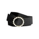 thumbnail image 1 of Cinturón de cintura de hebilla de perlas falsas para mujeres de talla grande INSPIRE CHIC, cinturones anchos de terciopelo vintage para vestido de 25.59-32.28" negro, 1 of 4