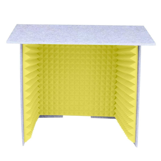 Maoww Soundproof Booth Studio Sound Recording Foam Gray Soundproof Panels Cover Desktop Gray Yellow 60x60cm