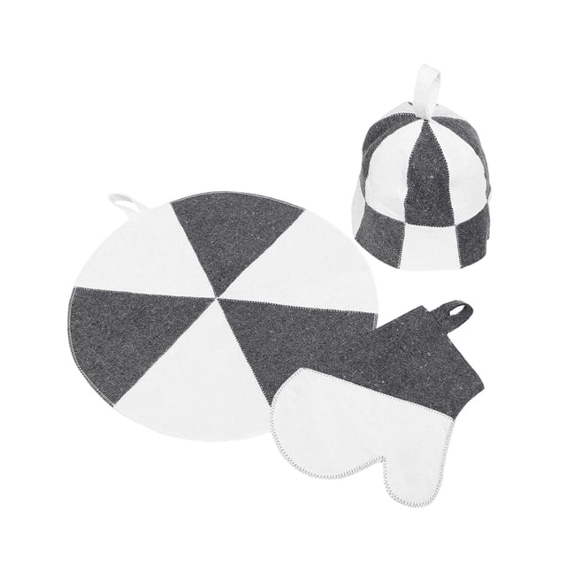 Kit de 3 accesorios para sauna, cojín reutilizable para hombres y mujeres, tapete de fieltro, sombrero para ducha, baño de invierno, banco de spa,