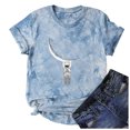 thumbnail image 5 of Camiseta con estampado de sol y luna para mujer, camiseta de manga corta con cuello redondo, camiseta informal divertida y bonita para chica adolescente OAVQHLG3B Store lin121212, 5 of 5