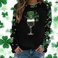 thumbnail image 2 of mihongmao Women's Saint Patrick's Day T Shirts Women Fashion St. Patrick's Day Casual Printed Round Neck Loose Long Sleeve Capless Sweatshirt Top Black XL, 2 of 5
