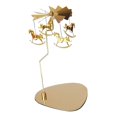 thumbnail image 4 of Candelabro giratorio navideño con forma de carrusel, portavelas de acero inoxidable para decoración de chimeneas de bodas, 4 of 9