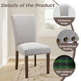 thumbnail image 6 of Mid-Century Fabric Dining Chairs Set of 2 with Nailhead Detail and Wooden Legs, Upholstered Side Chairs for Kitchen and Dining Room – Lightgrey, 6 of 6