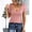 Pink, variant on QHWAUAKFBN T Shirts For Women Loose Fit Short Sleeve Scoop Neck Ribbed Fitted Kni Basic Tight Henley Solid Color Summer Tshirts Top