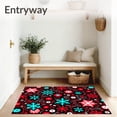 thumbnail image 3 of ODIKA 2'x3' Machine Washable Non-Slip Area Rug, Retro Snowflake Mosaic with Playful Holiday Motifs High Traffic Rug, Black, 732997, 3 of 7