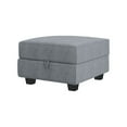 thumbnail image 2 of HONBAY Module d'Ottoman Carré pour Sofa Sectionnel Modulaire, Repose-Pieds d'Ottoman avec Rangement et Cube de Siège, Gris Bleuâtre, 2 of 3