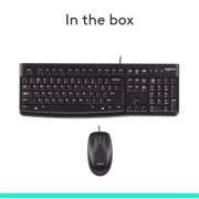 Logitech MK120 Wired Desktop Set, Keyboard/Mouse, USB, Black