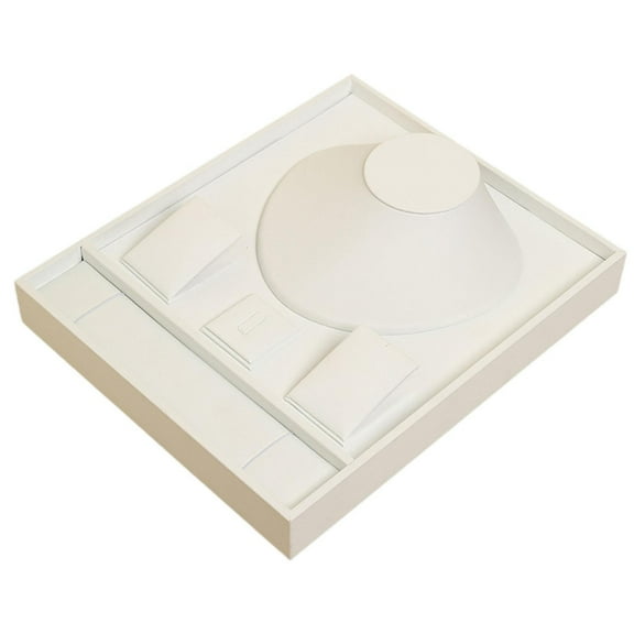 Segolike Jewelry Organizer Storage Tray Stand Necklace Earrings Rings Bracelet Counter Practical Holder for Dressing Room Presentation White