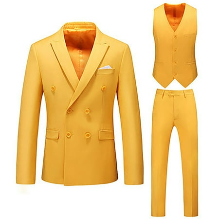 JIKNTTR Men s Suits Fashion Slim Fit Business Wedding Party Suit Top And Bottom Three Piece Set Double Suit Beach Tracksuit Set