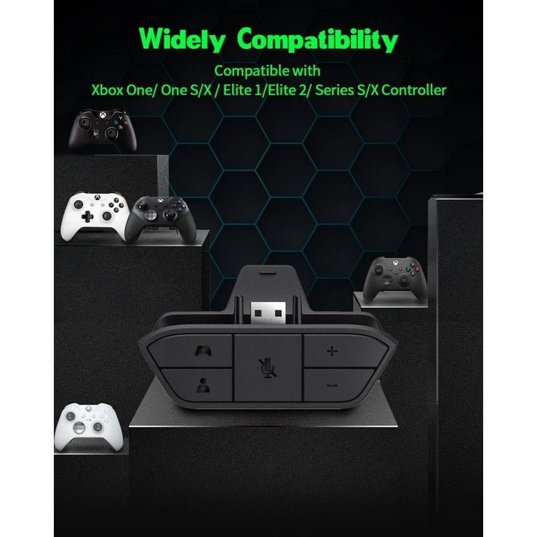Stereo Headset Adapter Audio Mic Headphone Converter for Xbox