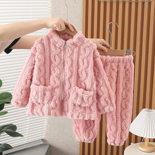 Conjunto de pijamas de felpa cálidos para invierno para niños, ropa de dormir bonita, conjunto de 2 uds., pijamas de Navidad, ropa para el hogar, pijamas de tiburón, ropa de 1 a 3 años