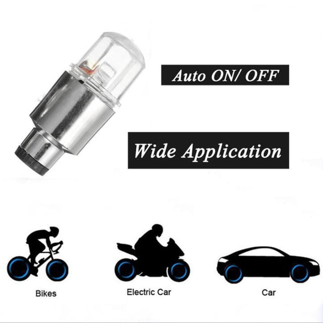 VONKY 4pcs/set Wheel Spokes LED Light Bright And Eye-catching Illumination For Safety Riding Wide AssortedColor+4pcs