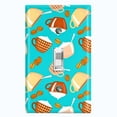 thumbnail image 1 of Metal Light Switch Plate Cover Latte Coffee Beans Teal COF011, 1 of 13