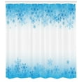 thumbnail image 3 of Ambesonne Winter Shower Curtain, Abstract Snowflakes Cold, 69"Wx70"L, Sky Blue White, 3 of 3