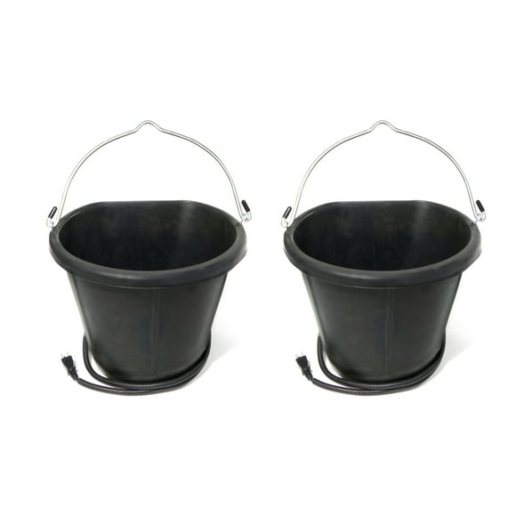 Farm Innovators Seau Chauffant à Dos Plat en Caoutchouc 18 Pintes 90 Watts (2 Pack)