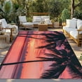 thumbnail image 3 of Fsddascl Summer Palm Tree Outdoor Rug for Patio/Deck/Porch, Non-Slip Large Area Rug 4 x 6 Ft, Sunset Ocean Botanical Leaf Indoor Outdoor Rugs Washable Area Rugs, Reversible Camping Rug Carpet Runner, 3 of 5