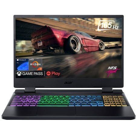 Acer Nitro 5 Gaming Laptop, 15.6" QHD IPS FreeSyncPremium 165Hz, AMD Ryzen 7 6800H (Beat i9-11950H) Up to 4.7GHz, GeForce RTX 3070 Ti, 64GB DDR5, 2TB PCIe 4.0, 4-Zone RGB KB, WiFi 6E, RJ45, Win11 Pro